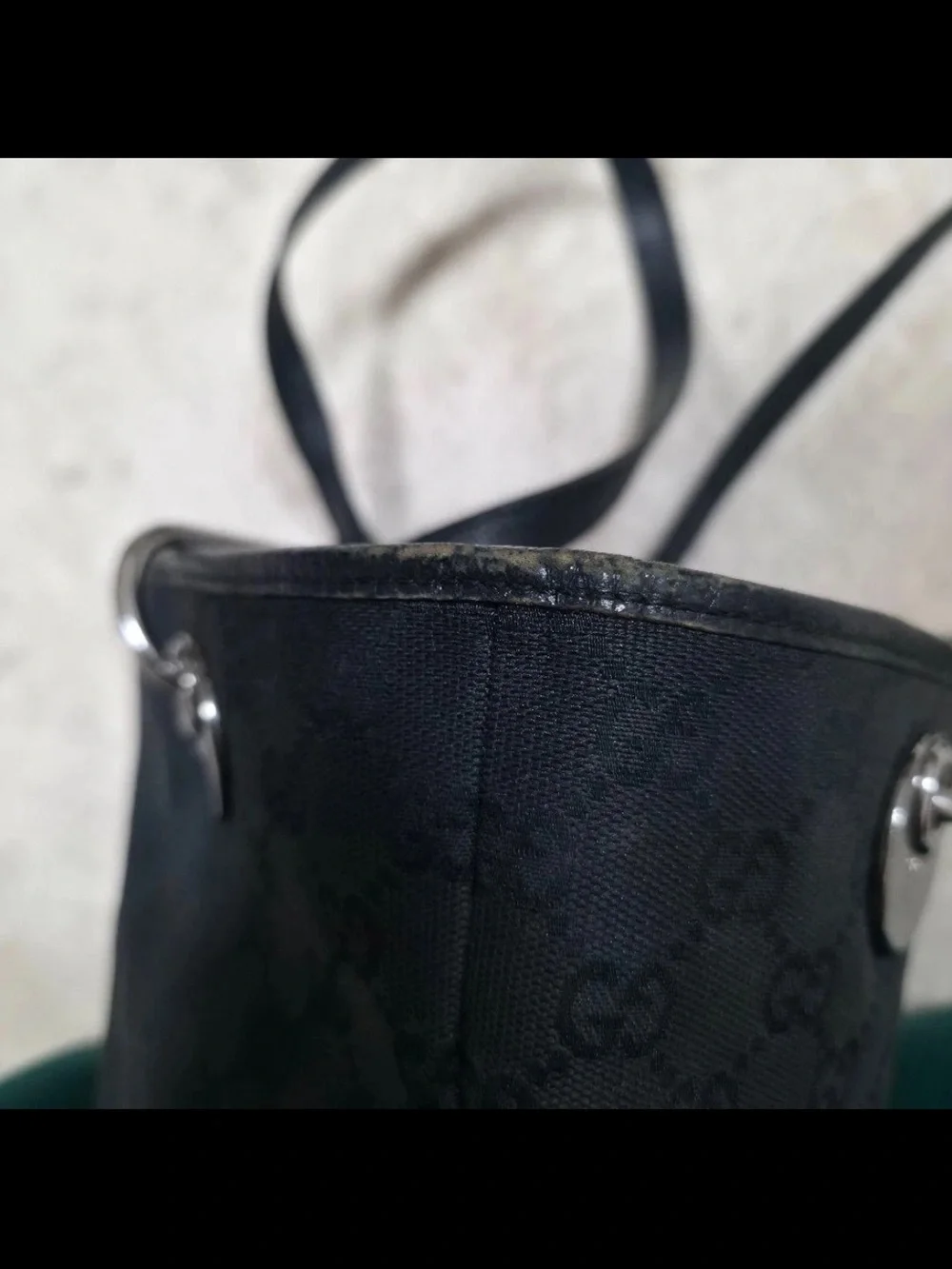 Gucci Black GG Canvas Tote with Double Shoulder Straps
